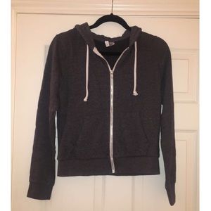 H&M gray zip up drawstring hoodie